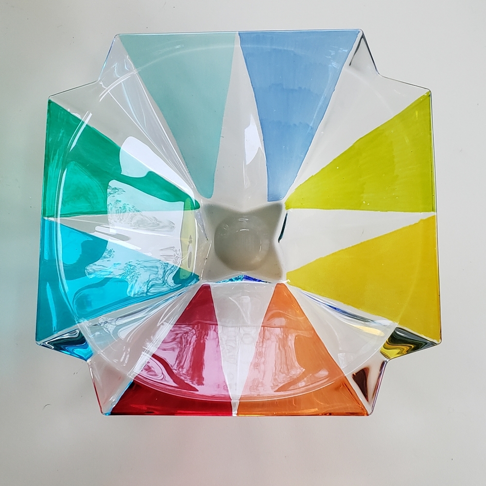 Murano glass bowl Rainbow colors